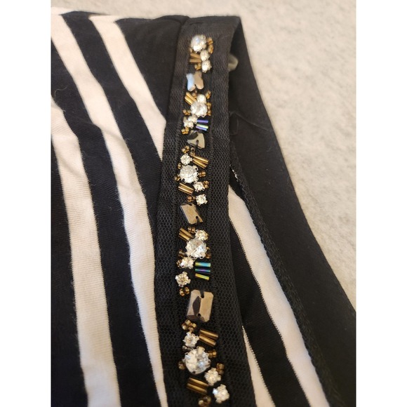 Lane Bryant Shirt Womens 26/28 Black White Chevron Embellished V-Neck Dolman - Picture 7 of 16